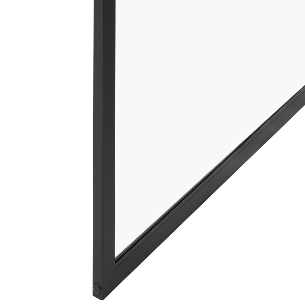Schermo doccia nero in vetro temperato telaio in alluminio 90 x 195 cm Walk In Wet Room Bagno Doccia