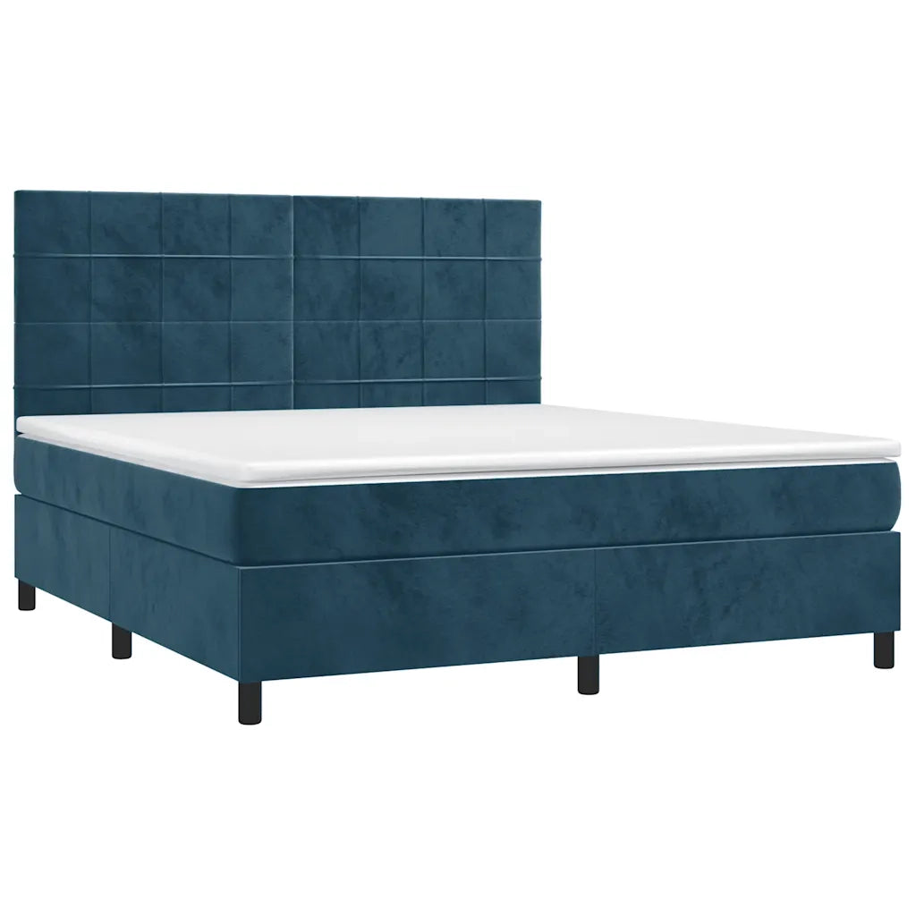 Letto a Molle con Materasso e LED Blu Scuro 160x200 cmcod mxl 99086