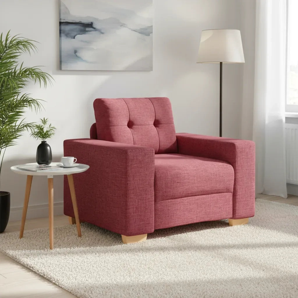 Poltrona Rosso Vino 100x78x80 cm in Tessuto 4105061