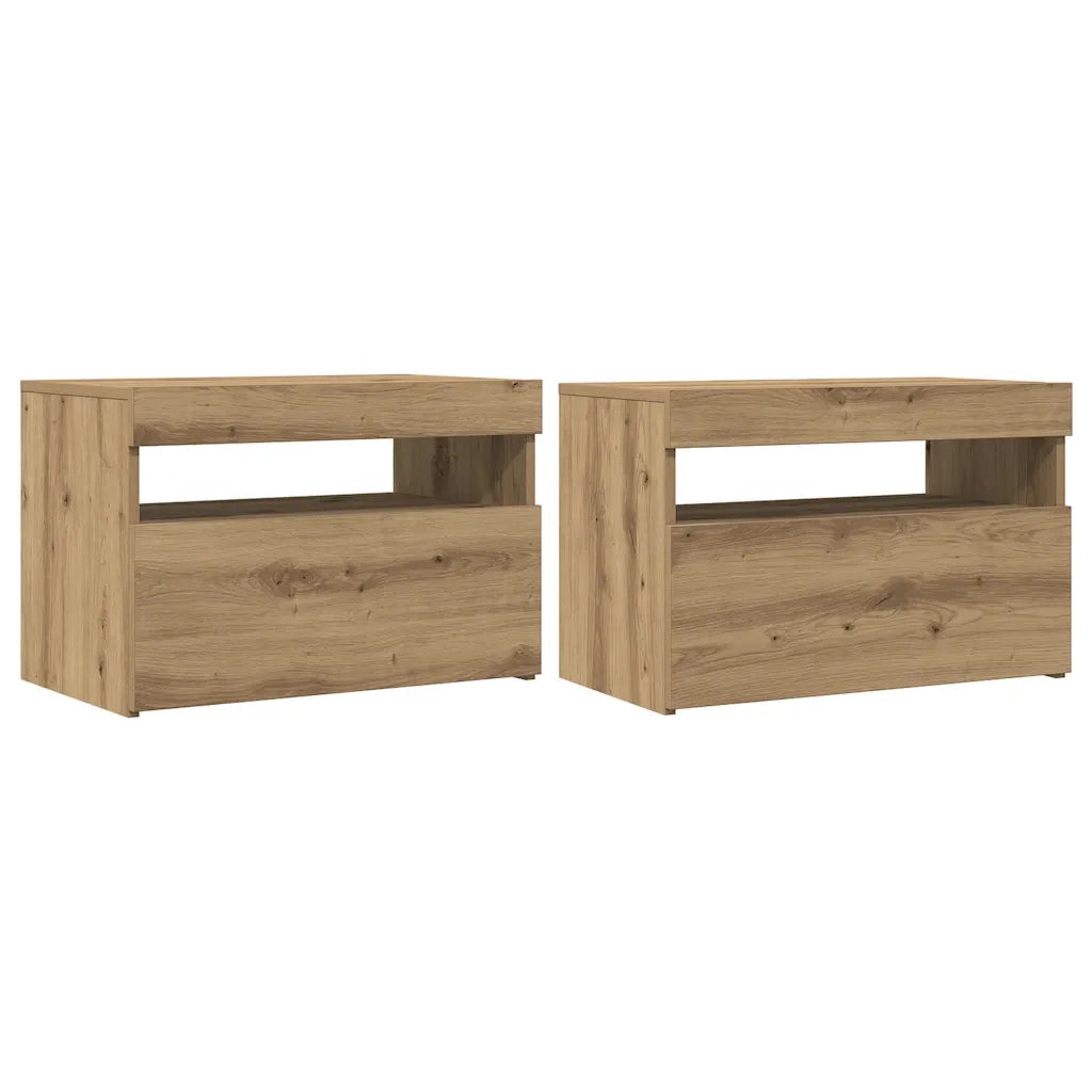 vidaXL Mobili Porta TV con LED 2 pz Artigianale in Legno Multistrato