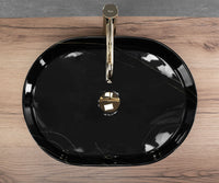 Lavabo Da Appoggio Rea Nadia 50 Black Stone