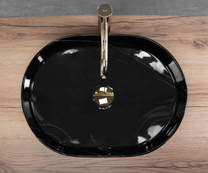 Lavabo Da Appoggio Rea Nadia 50 Black Stone