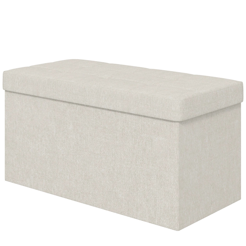 Pouf con cassetti ¨C zephmum ¨C crema 76x38x38 cm