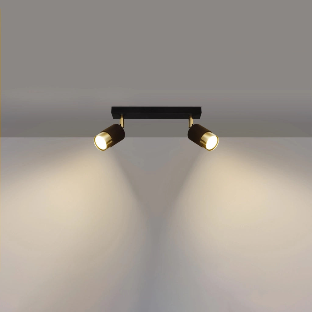 Lampada da soffitto NERO 2 nero/oro