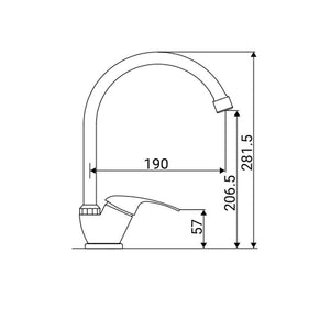Miscelatore Lavello Bocca Alta Serie Beta Cromato