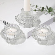 Set di candele a doppia faccia da 3 pezzi, vaso cilindrico in vetro e candele per tè, adatto per centri di evento, matrimoni, feste e come decorazione per la casa.