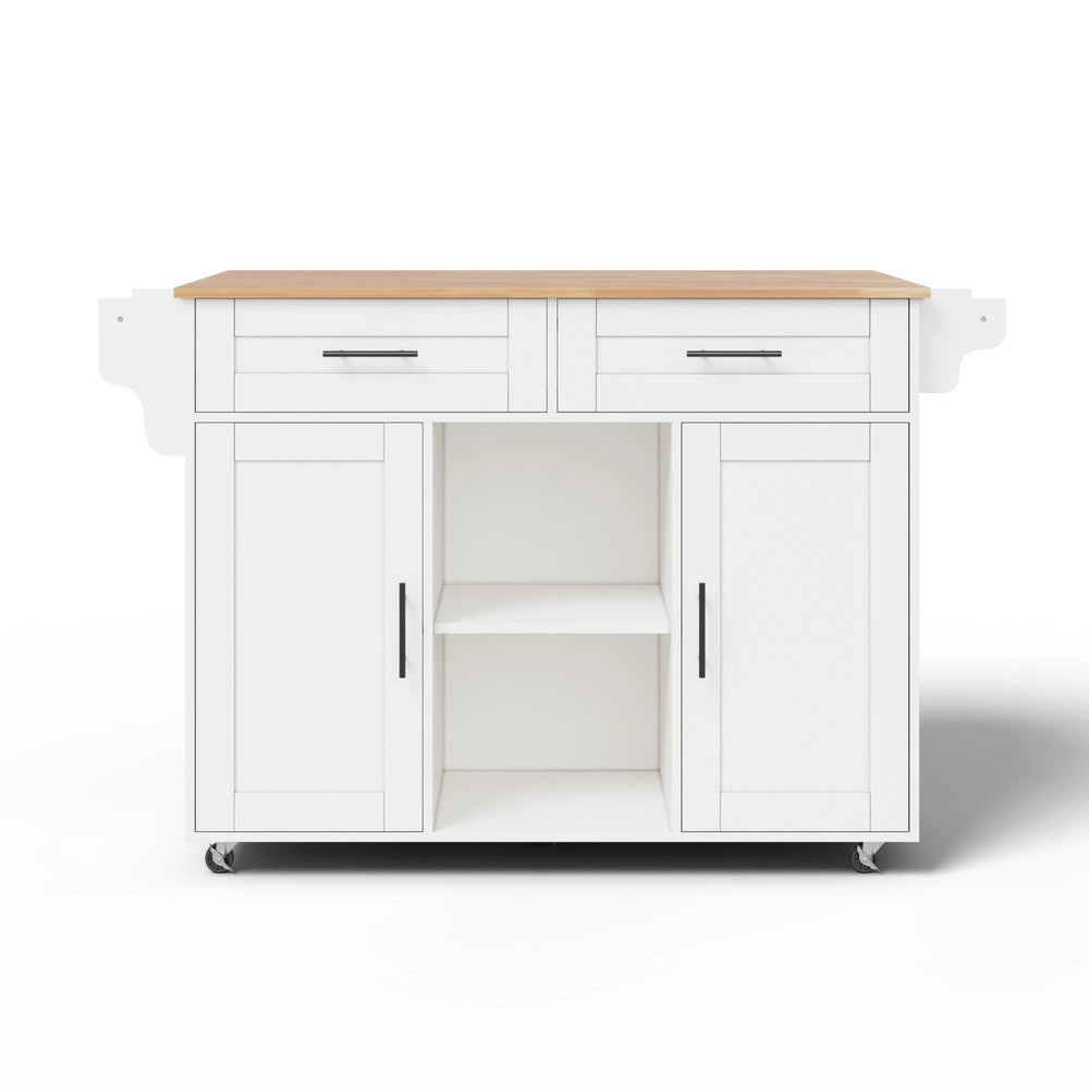 Isola Cucina Multifunzionale con Piano Pieghevole e Ruote ¨C Xylo ¨C 145x45x94,5 cm