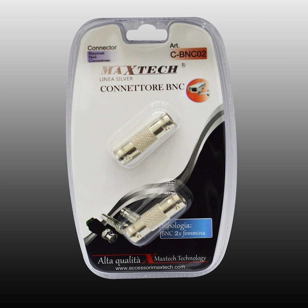 Trade Shop - Adattatore Connettore Bnc Femmina Cavo Videosorveglianza Antenna Maxtech C-bnc02 -