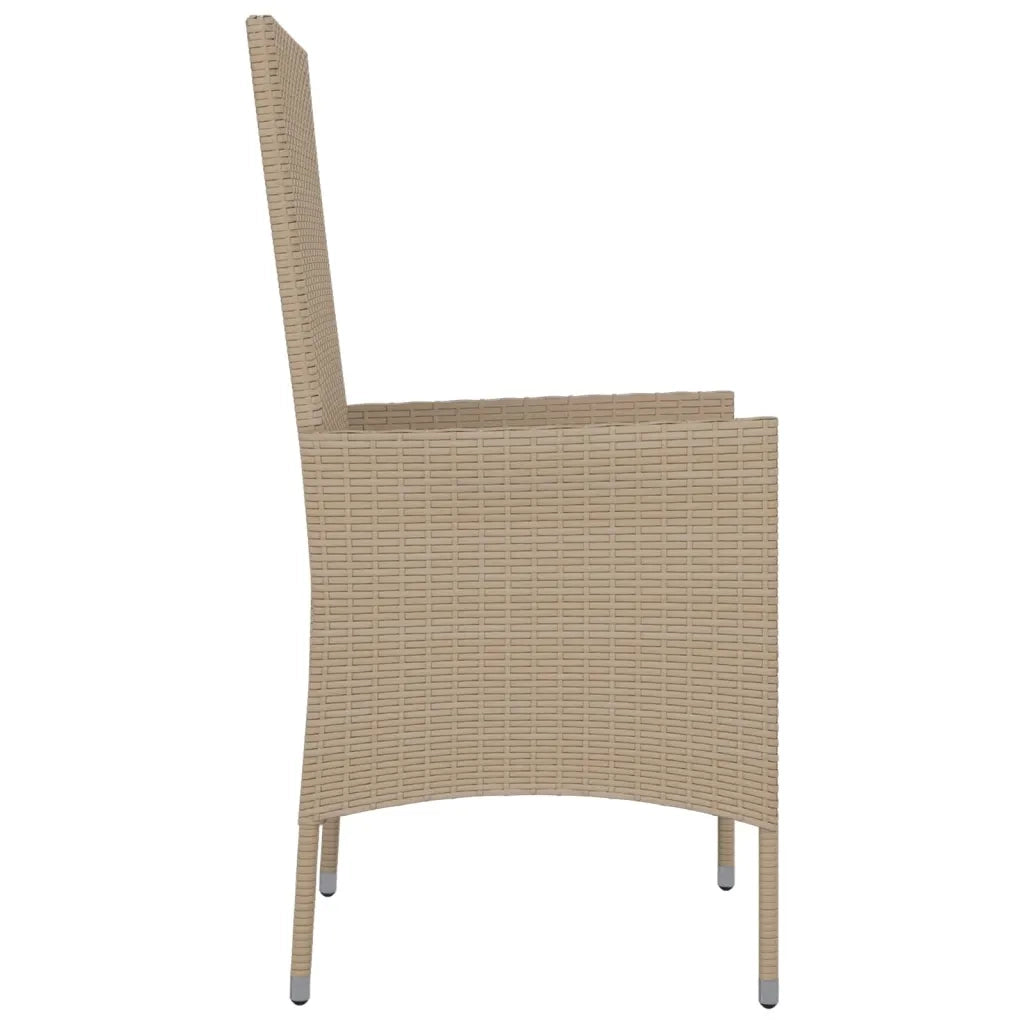 Sedie da Giardino con Cuscini 2 pz | Sedie da Esterno in Polyrattan Beige