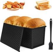 Forma per il pane con coperchio - 450 g, non aderente, per la cottura di pane tostato, panini e torte con pennello da spennellare con olio