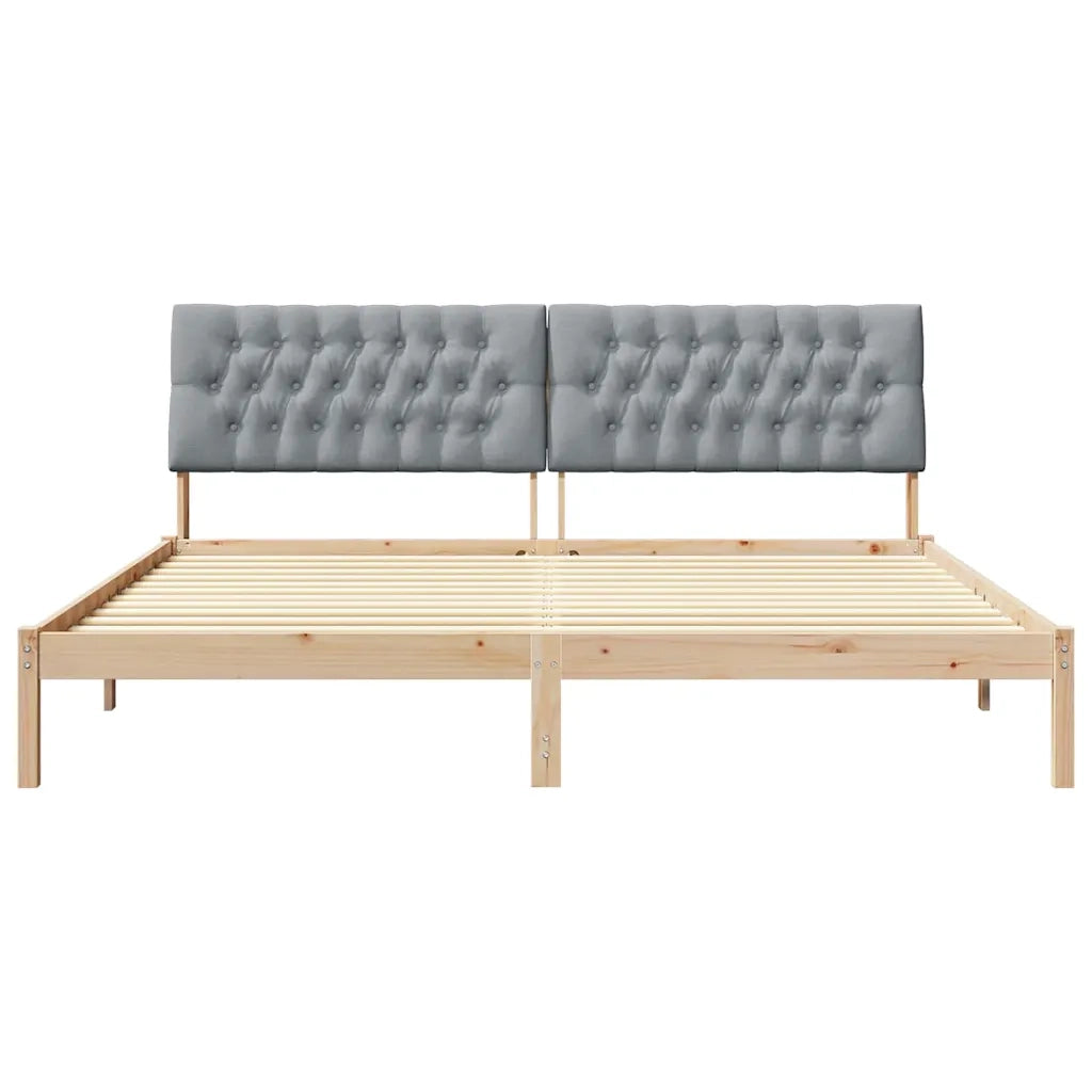 Letto con Testiera Rivestita con testiera Marrone 200 x 200 cm 3394378