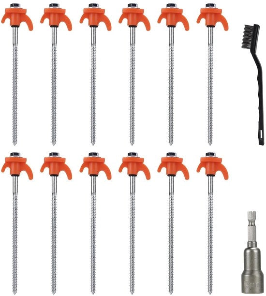Set di forchette a tenaglia - 20 cm - in acciaio inossidabile - congeglio da 10 - arancione