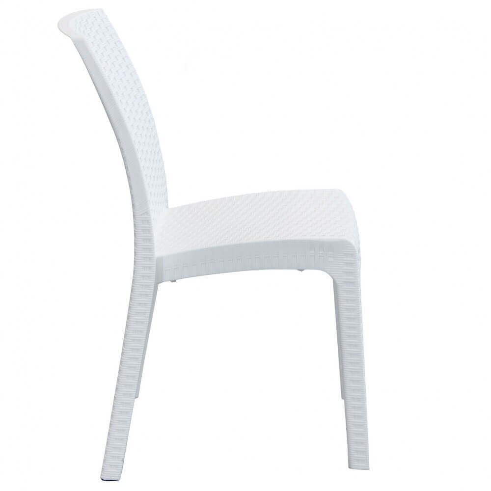 Sedia da Giardino Virginia 47x59x86 h cm in Wicker Bianco
