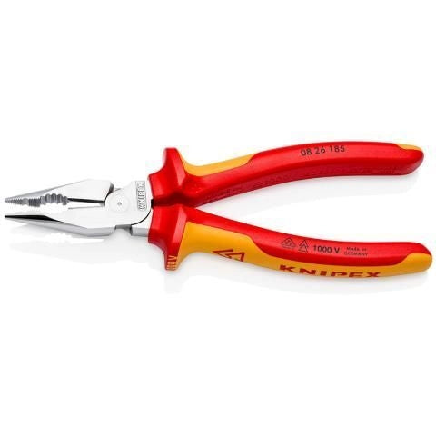 Knipex 08 26 185 Pinza a Becco Lungo con Isolamento VDE 1000 V Lunghezza 185 mm colore Arancione Rosso