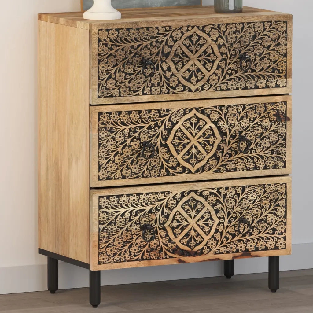 Credenza | Madia | Buffet da pranzo | Armadio da pranzo 60x33x75 cm in Legno Massello di Mango