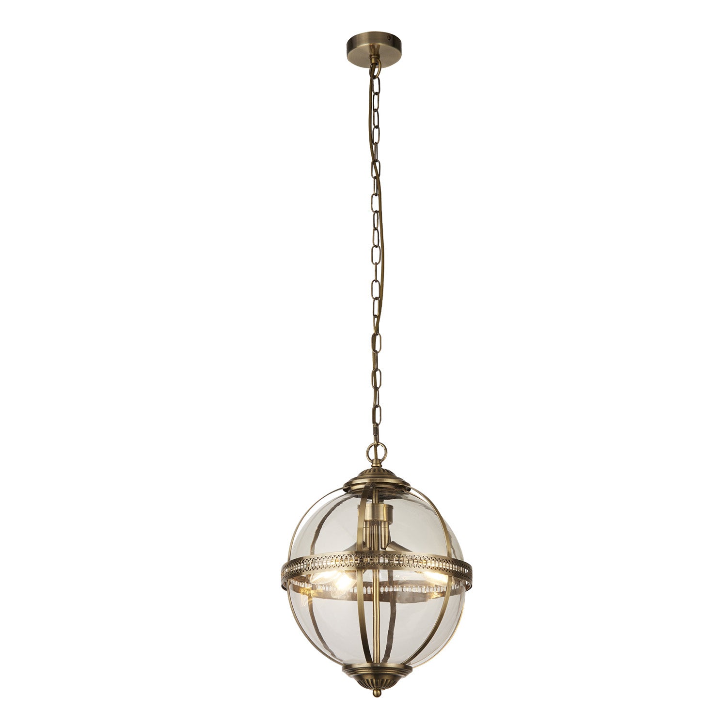 Lampadario Contemporaneo Corona Acciaio Ottone Vetro 3 Luci E14