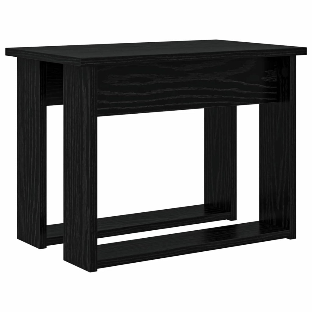 Set di Tavolini da Caffè 2 pcs Rovere Nero Legno multistrato
