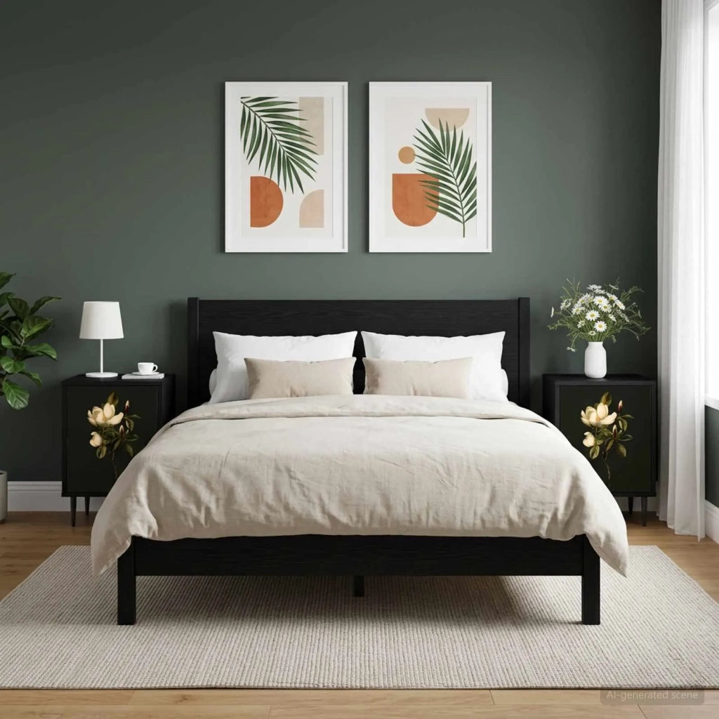 Armadio da Notte BREMEN 2 pz Rovere Nero 36 x 33 x 51 cm 8007266