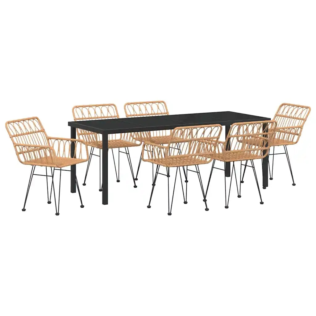 Set da Pranzo per Giardino 7 pcs Marrone 3379182