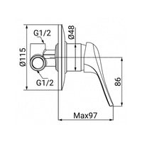Miscelatore Incasso Doccia Serie Emmy Cromato