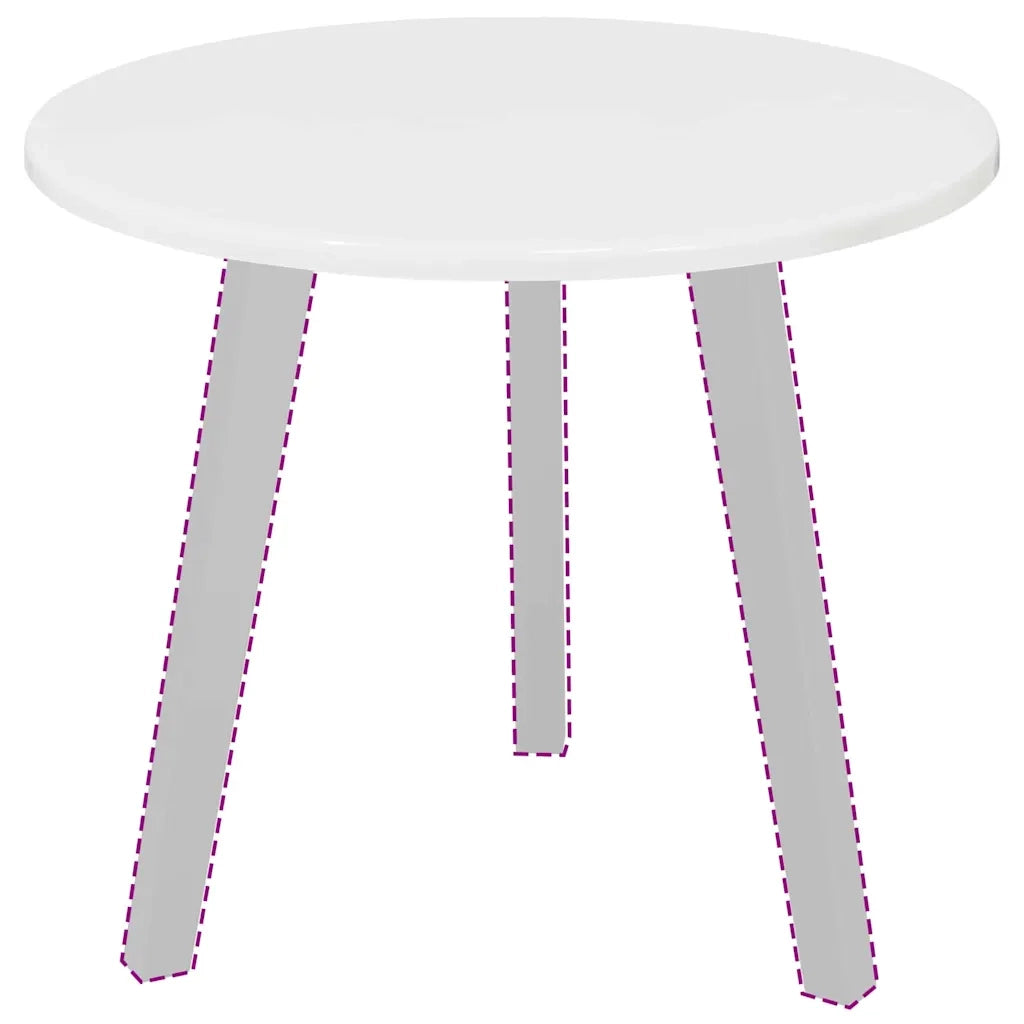 Piano del tavolo Bianco lucido Ø 50 x 1,5 cm Legno multistrato