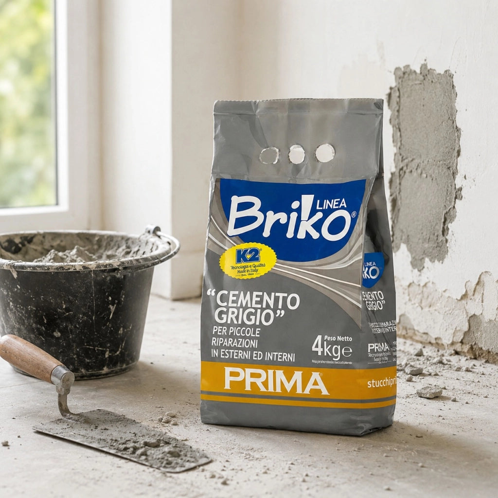 Prima k2 cemento grigio per piccole riparazioni linea briko 4 kg
