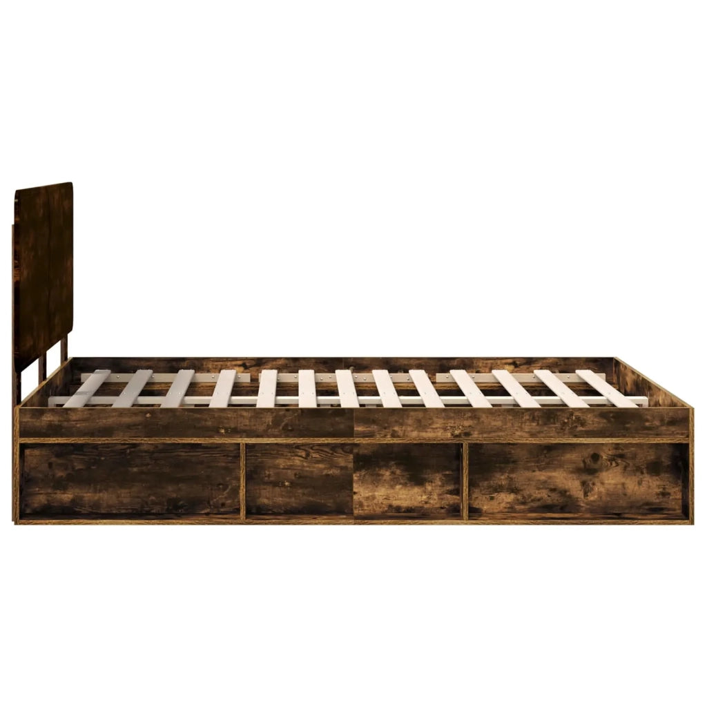 Struttura del letto Rovere fumé 140 x 190 cm Pino massello 3412492