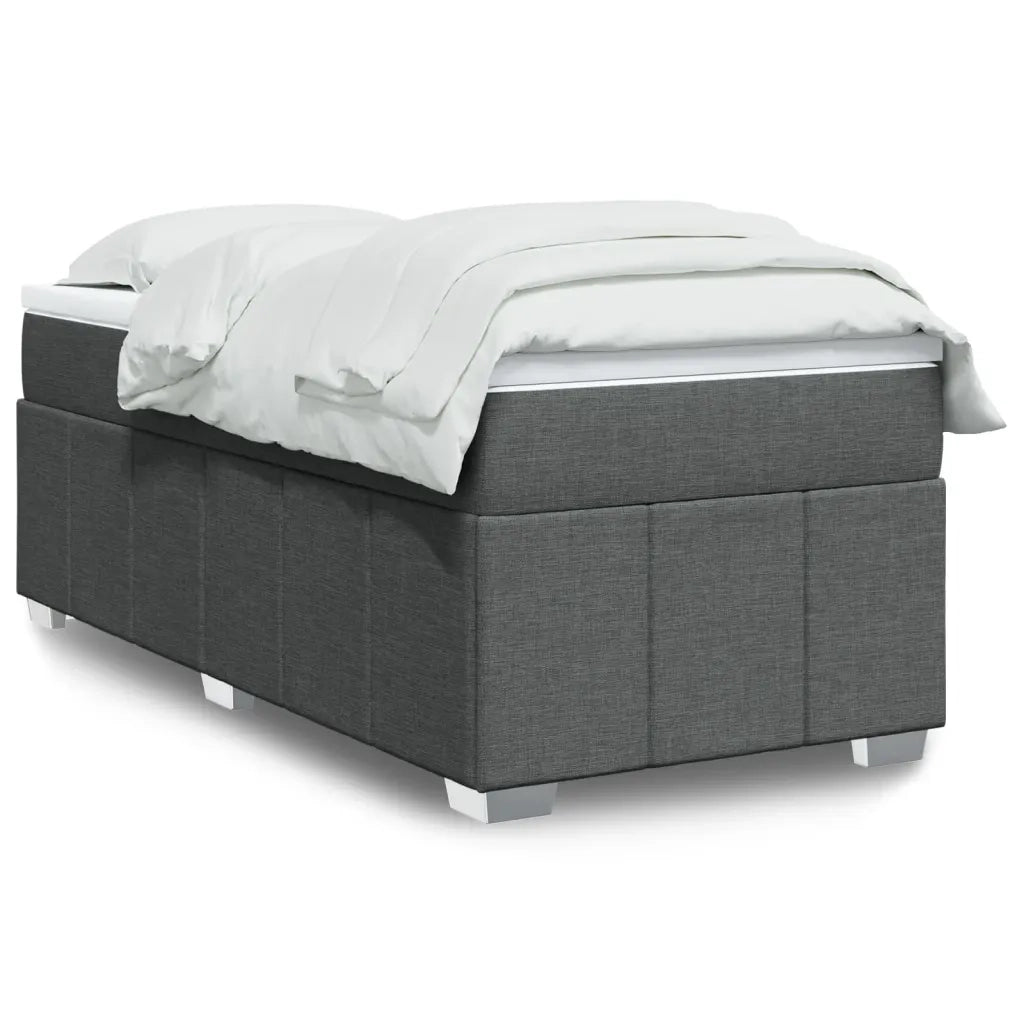 Giroletto a Molle con Materasso Grigio Scuro 90x190 cm Tessuto
