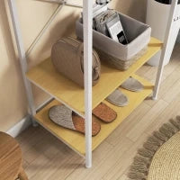 Mobile Appendiabiti 2 in 1 con Ripiano a 2 Livelli, in Acciaio e Truciolato, 60x40x167.5 cm