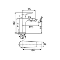 Miscelatore Bidet Serie Milton Cromato