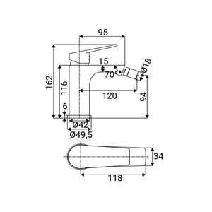 Miscelatore Bidet Serie Milton Cromato