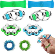 Set di Giochi di Fidget Blu Verde - Giocattoli per Ridurre lo Stress per Bambini e Adulti - Rilassamento e Concentrazione - ADHD - 1 pezzo