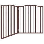 Cancelletto di sicurezza pieghevole per cani a 2 pannelli 160 cm legno di pioppo marrone 02_0023039