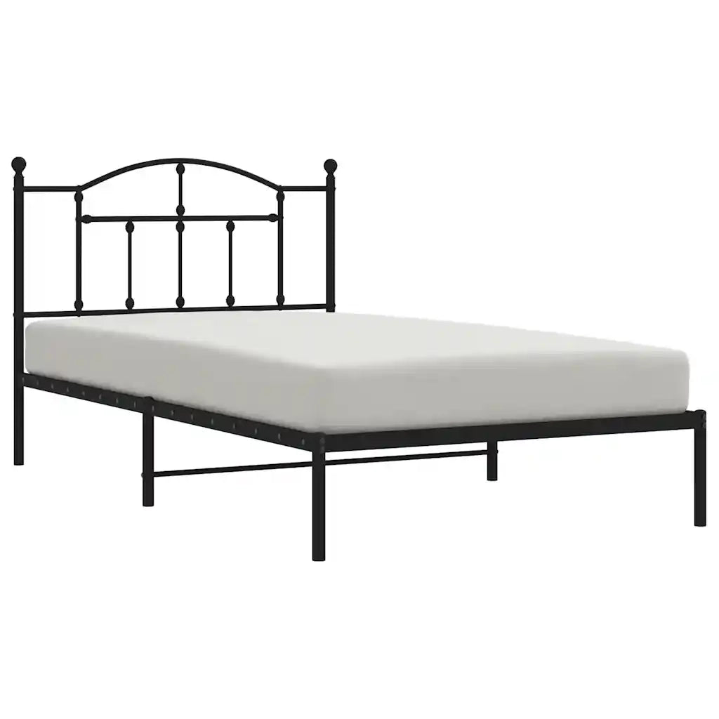 Giroletto con Testiera Metallo Nero 100x200 cm 353434