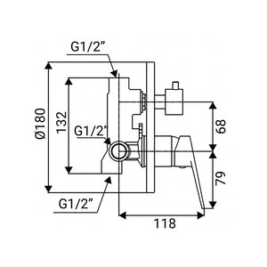 Miscelatore Incasso Doccia con Deviatore Serie Milton Cromato