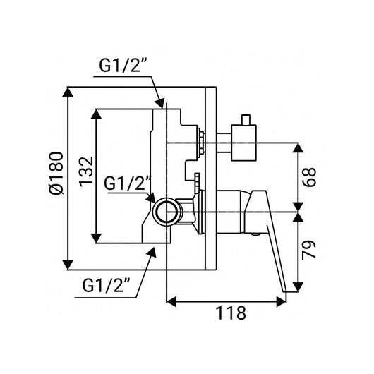 Miscelatore Incasso Doccia con Deviatore Serie Milton Cromato