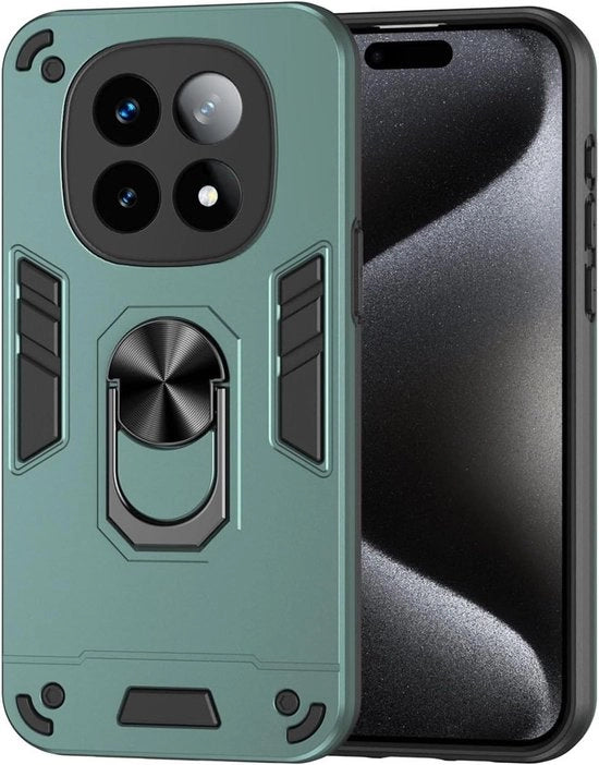 Hoes TPU schokbestendig perfezionato per Xiaomi Redmi Note 14 Pro+ Plus 5G con anello metallico e chiusura magnetica.