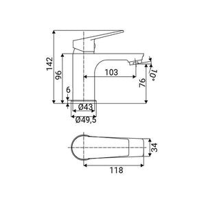 Miscelatore Lavabo Serie Milton Nero Opaco