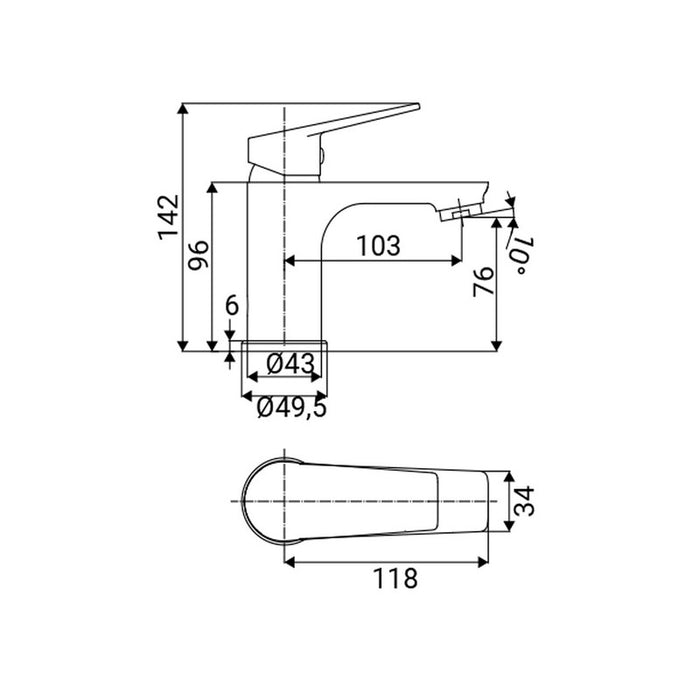 Miscelatore Lavabo Serie Milton Nero Opaco