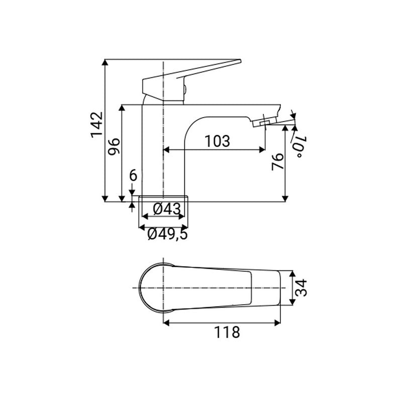 Miscelatore Lavabo Serie Milton Nero Opaco