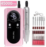Vijilatrice elettrica per unghie - Inclusi testine per levigare e strisce abrasive - Manicure e pedicure - Forma e cura le unghie - 45.000 giri al minuto - Rosa