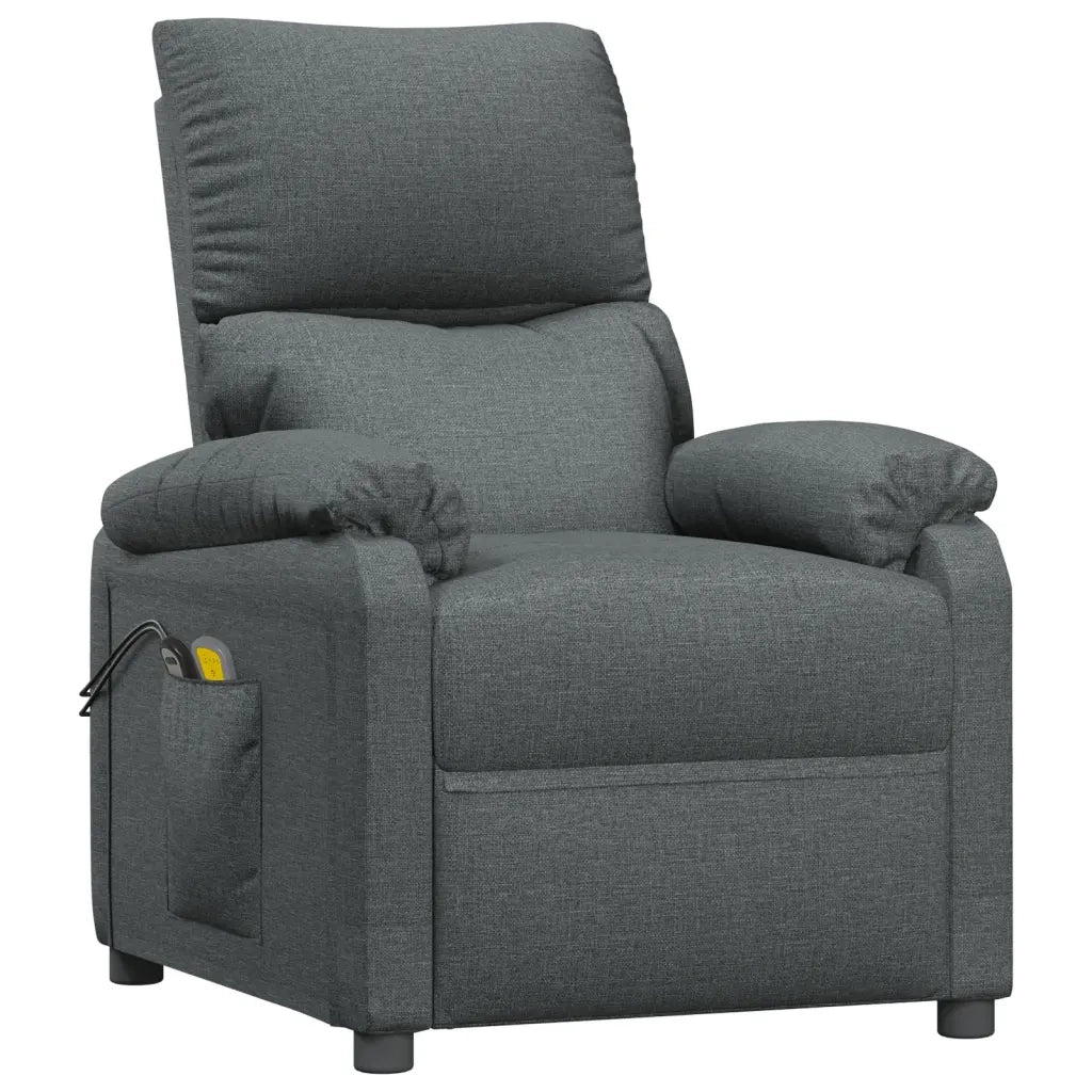 Poltrona Massaggiante Elettrica Grigio Scuro in Tessuto 3073828