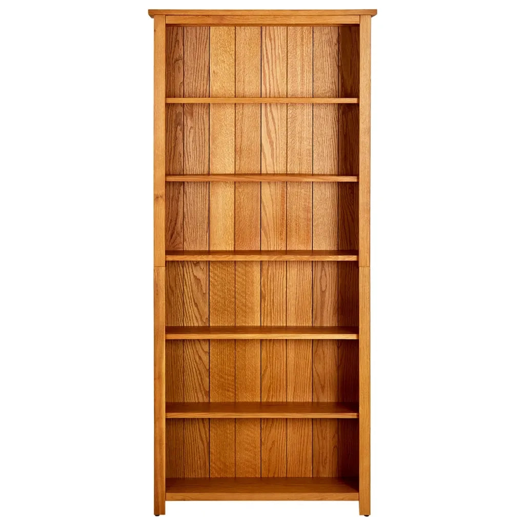 Libreria a 6 Ripiani-Scaffale per Libri-Mobile di Stoccaggio 80x22,5x180 cm in Massello di Rovere