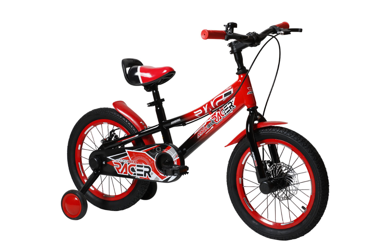 Bicicletta per Bambini 16" Freni a Disco Magik-Bike Racer Rosso
