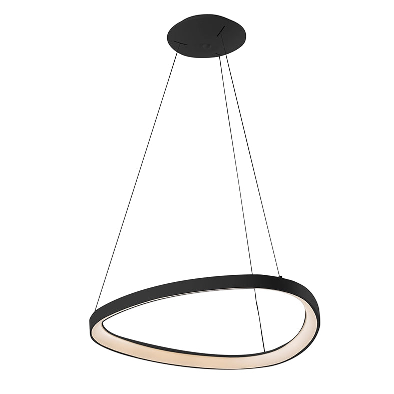 Lotus Sospensione a LED 60W 3000K Nero - Lampada da soffitto asimmetrica moderna IP20 CRI80 dimmerabile - Rossini Group