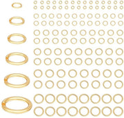 Anelli di connessione in ottone e 24K oro, 240 pezzi, 6 misure, per gioielli e DIY