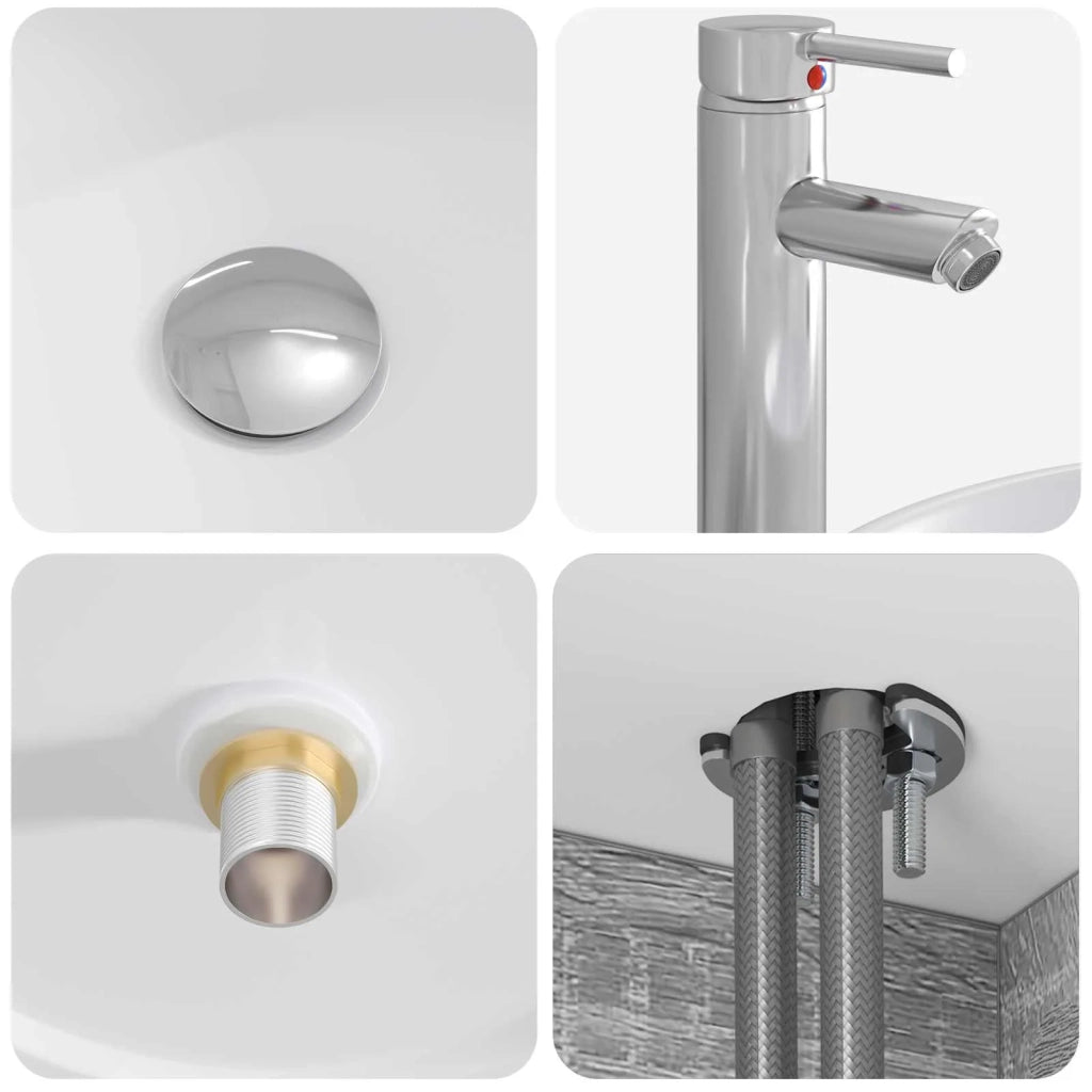 Set di mobili per il bagno 2 pz Sonoma grigio 3404110