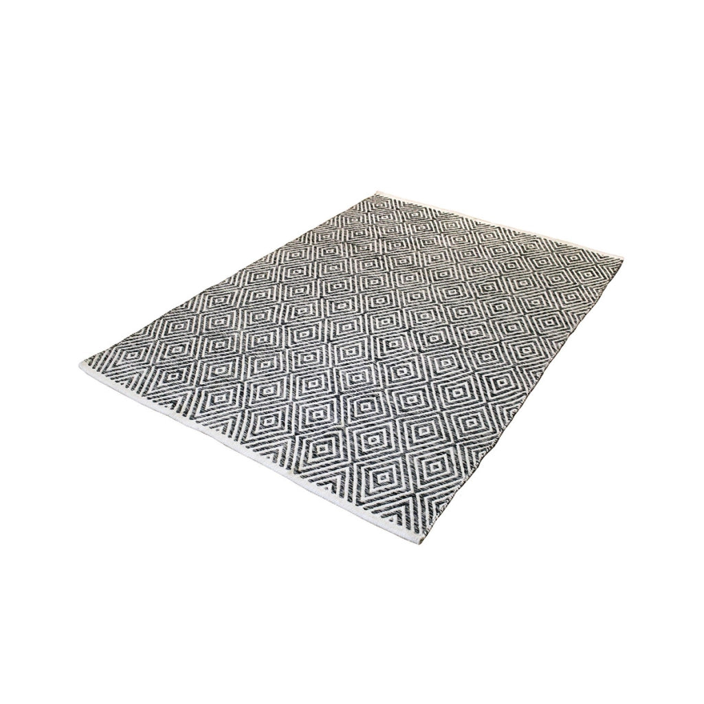 Tappeto Cocktail 300 in Cotone Grigio a Rombi 80x150 cm