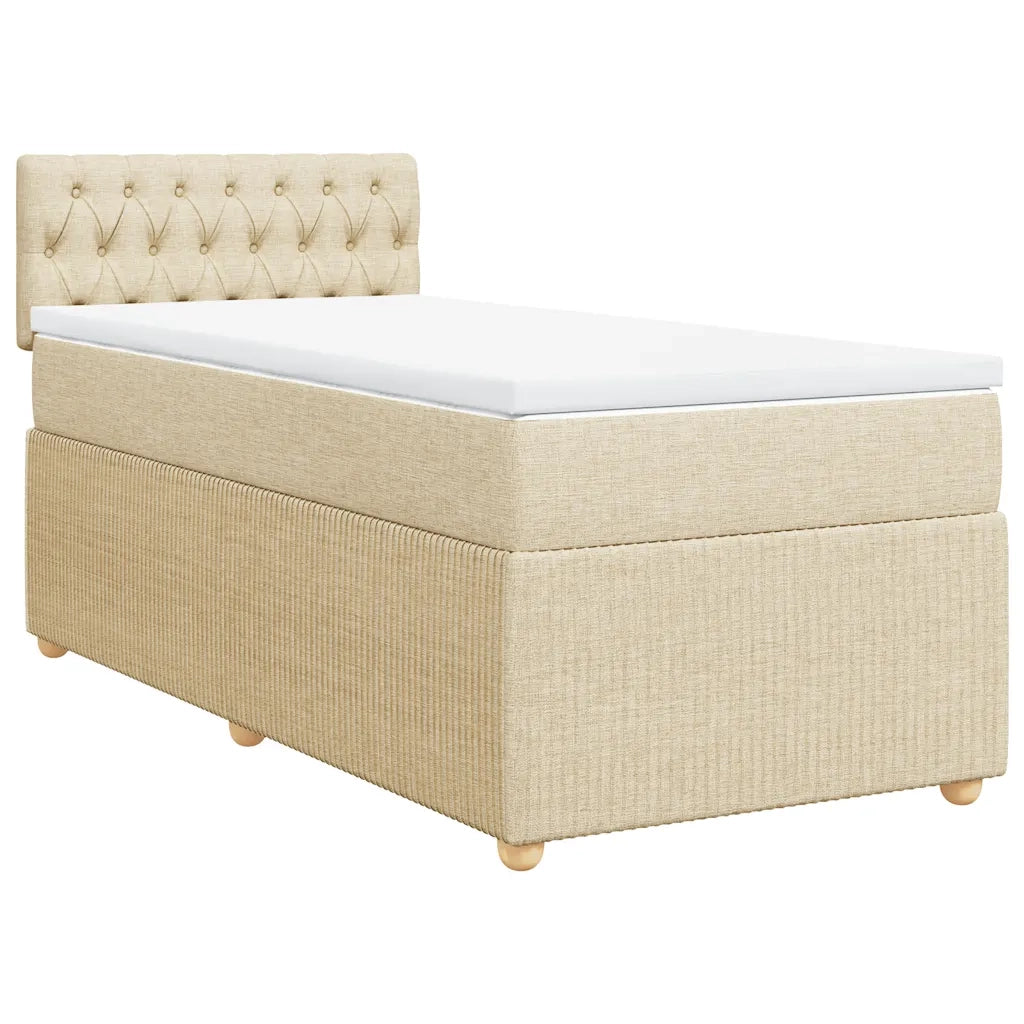 Giroletto a Molle con Materasso Crema 100x200 cm in Tessuto 3289679