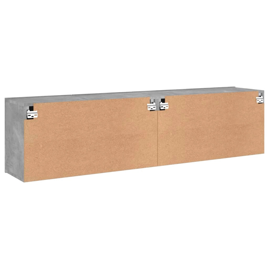 Mobile TV multimediale da parete mensola TV credenza TV per sala da pranzo soggiorno camera da letto 2 pezzi 80 x 30 x 41 cm grigio 02_0028934